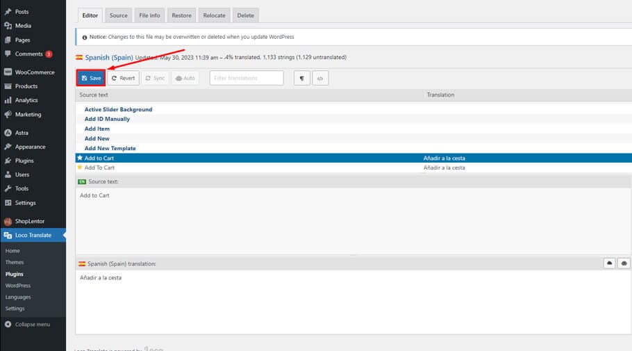 Save Translation File