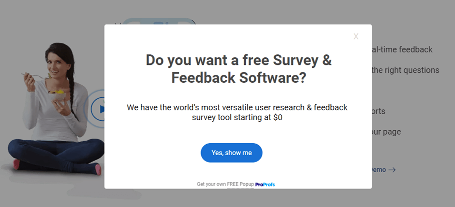 SaaS Exit Intent Popup