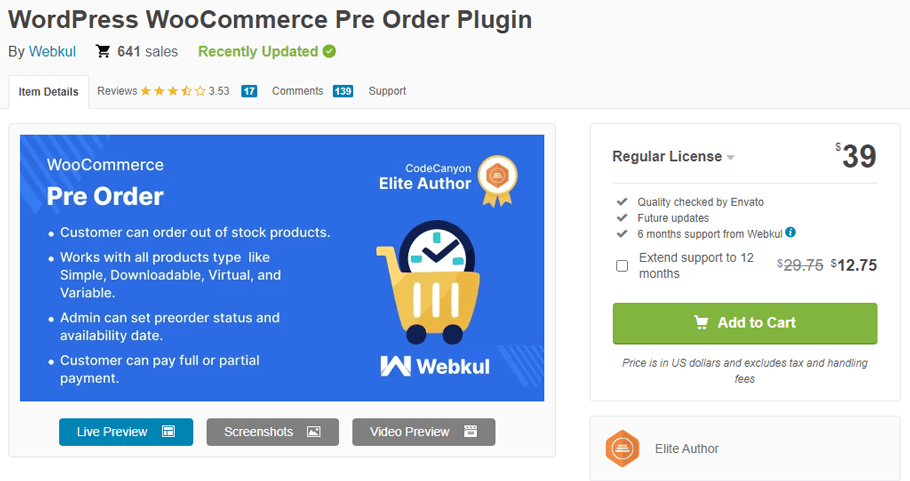 WordPress WooCommerce Pre Order Plugin By webkul