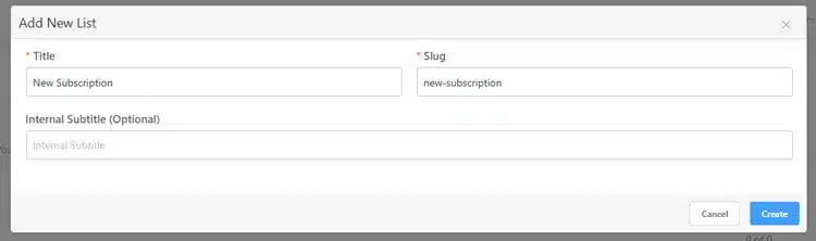 Configure the List