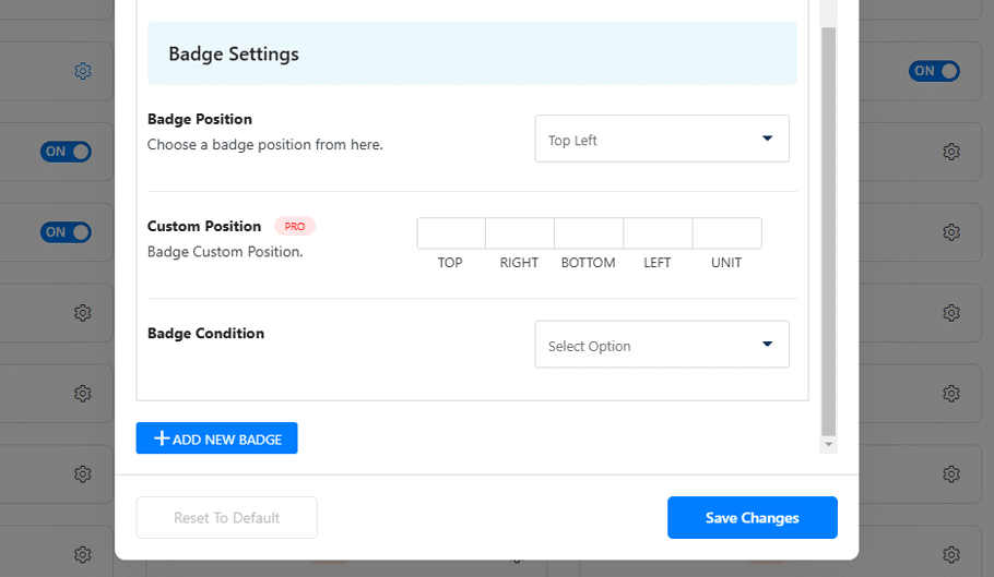 Set Position and Conditions