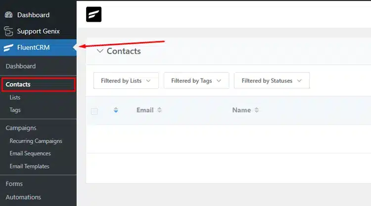 Navigate to Contacts