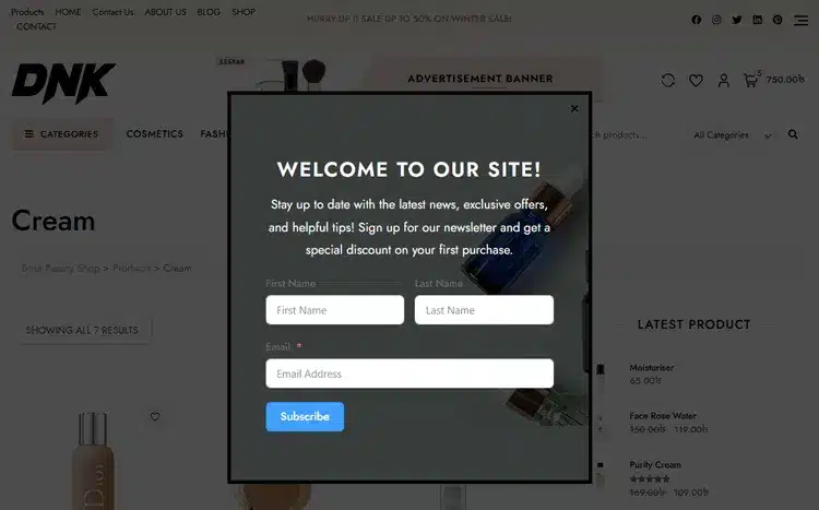 Newsletter Signup Popup