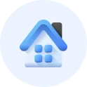 Icon of a house with furniture elements representing Home & Furniture category