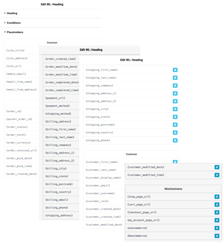 Dynamic Data Placeholders Image - Email Customizer