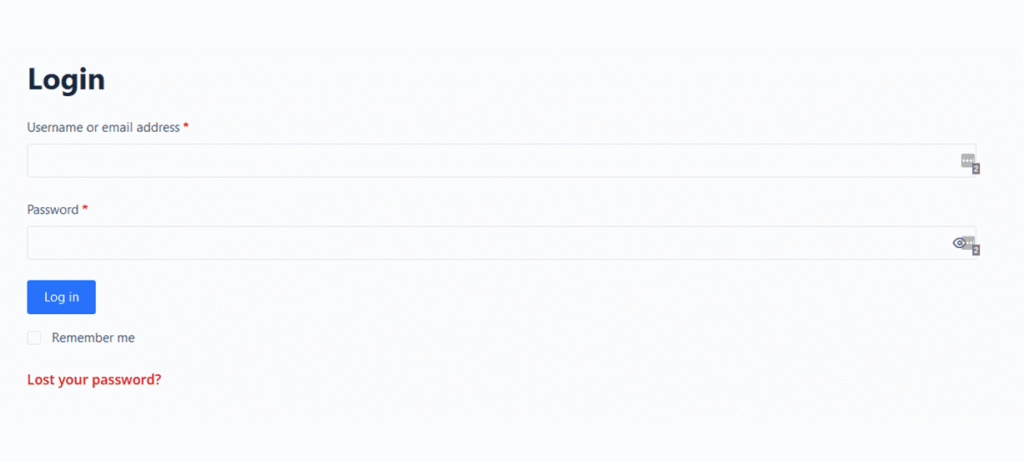 Simple login recovery interface prompting the user to enter their email to reset their password.