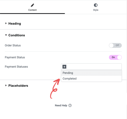 Payment Status Conditions Image - Email Customizer