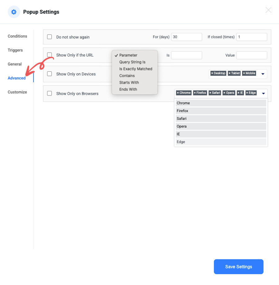 Setting Advanced Image - Popup Builder