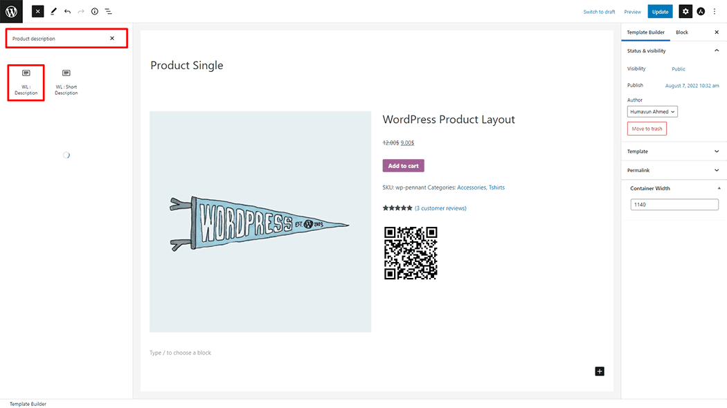 Product Description Block