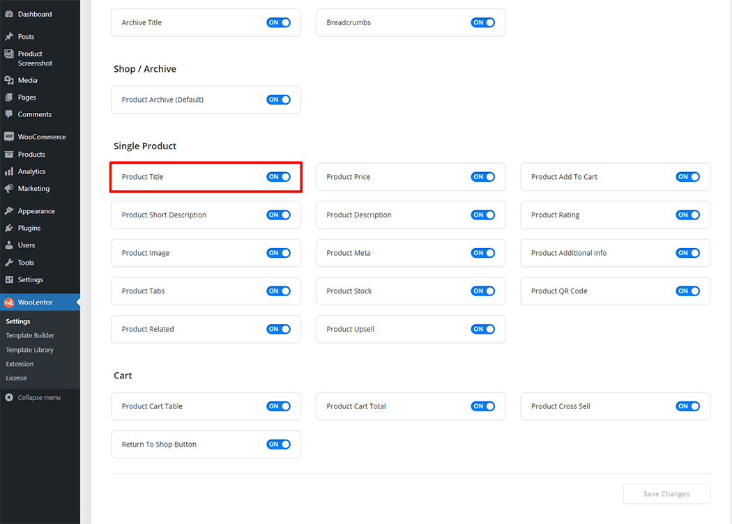 The "Product Title" Block is mainly designed for the Single Product Template on WooCommerce. It is used to display the product title and the product