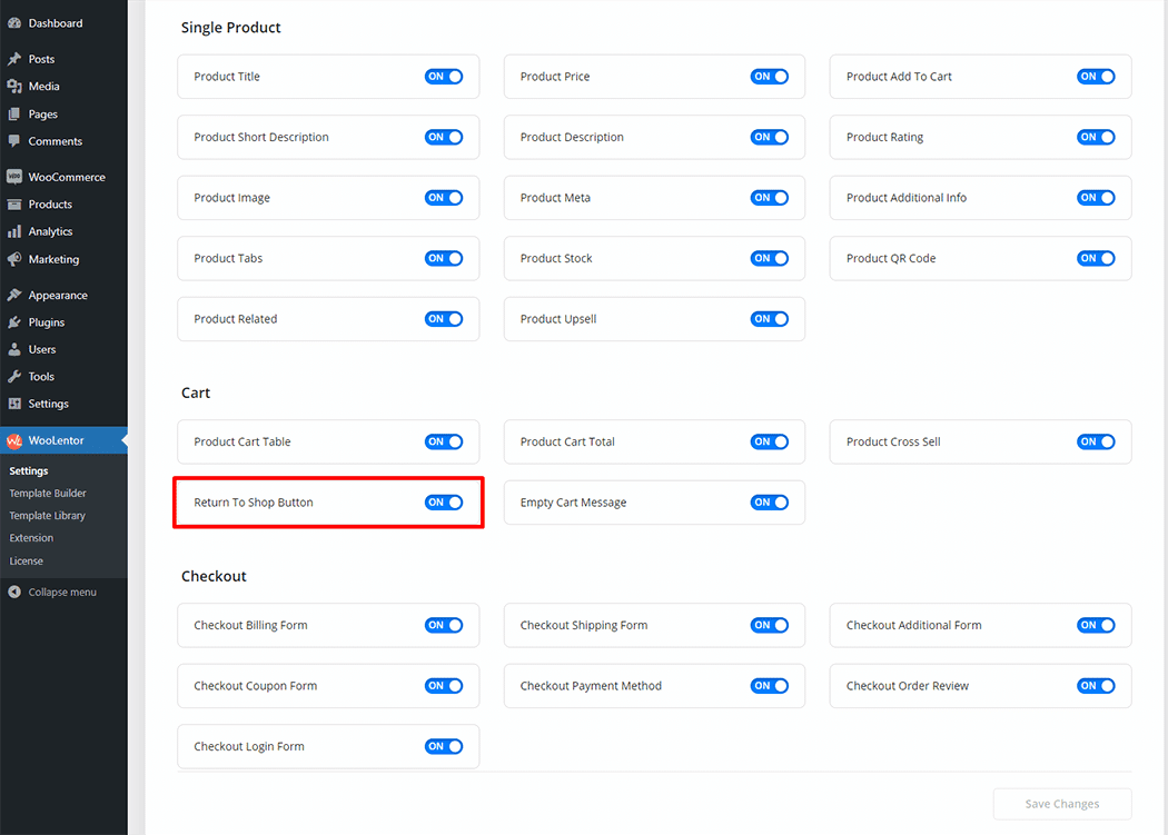 Return To Shop Button Block