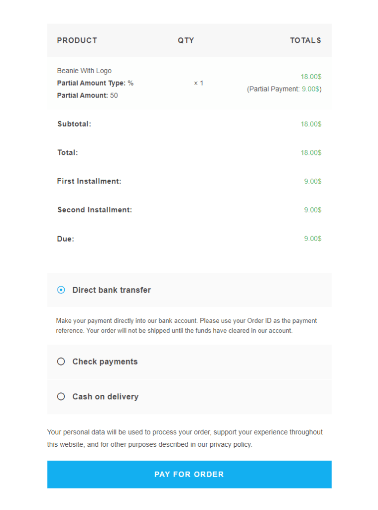 Due payment