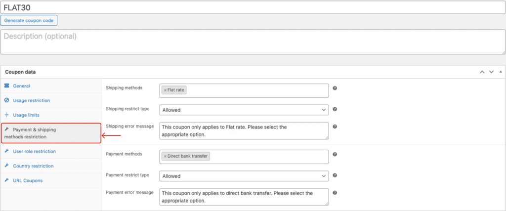 Payment & Shipping Methods Restriction