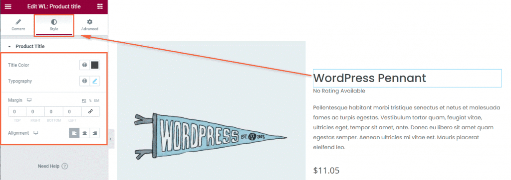 woocommerce product title
