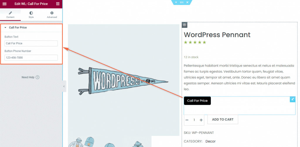 Woolentor Call for Price widget