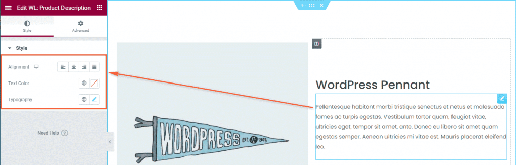 woocommerce product description