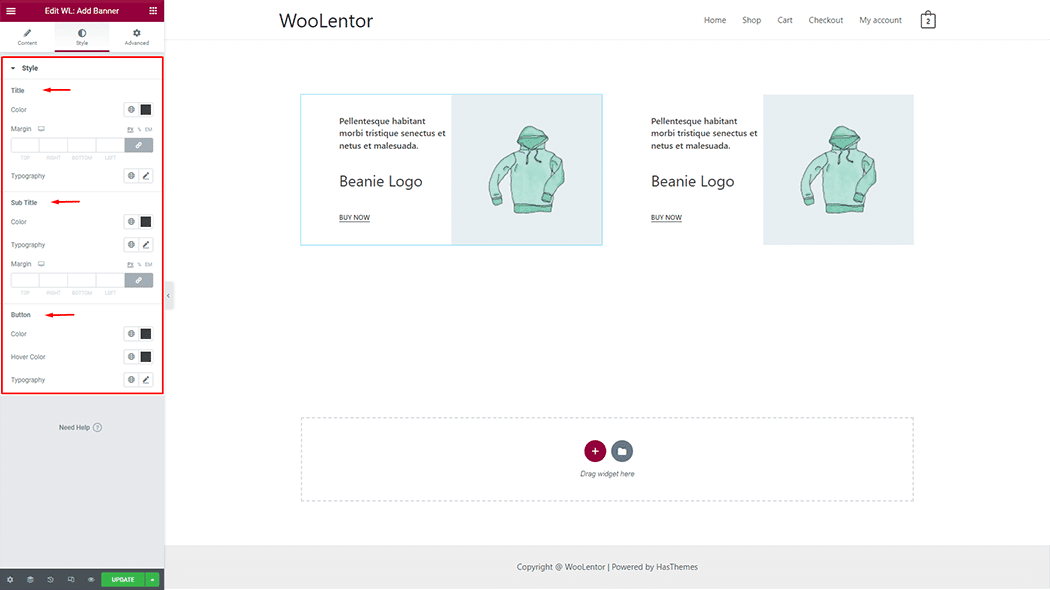 WooLentor Add Banner Widget