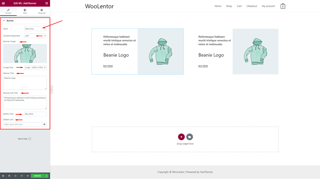 WooLentor Add Banner Widget