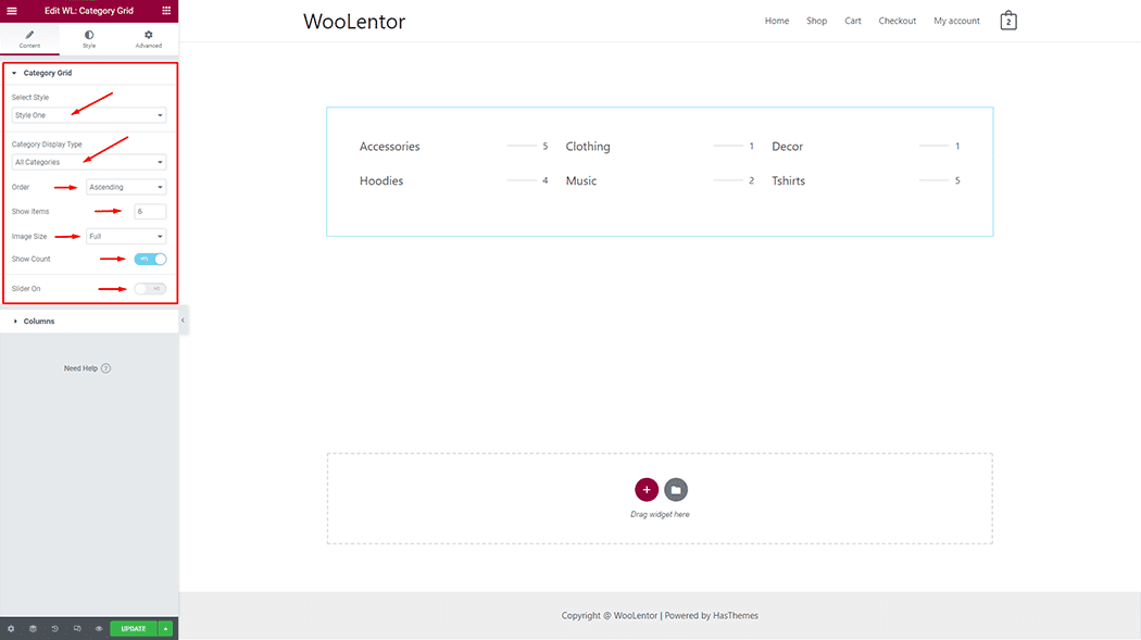 WooLentor Category Grid Widget