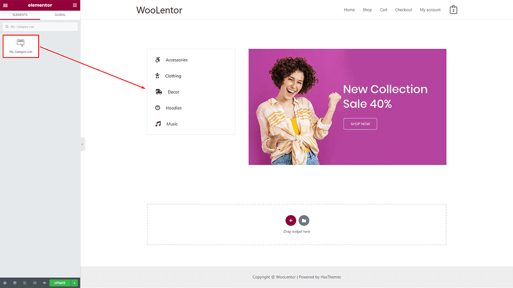 WooLentor Category List Widget