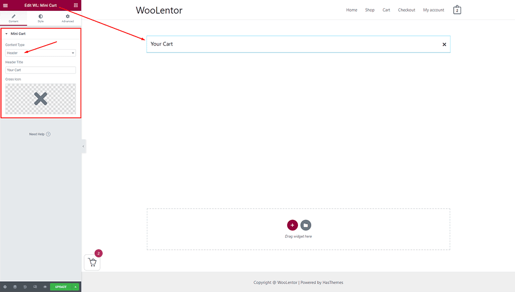 WooLentor Mini Cart Template
