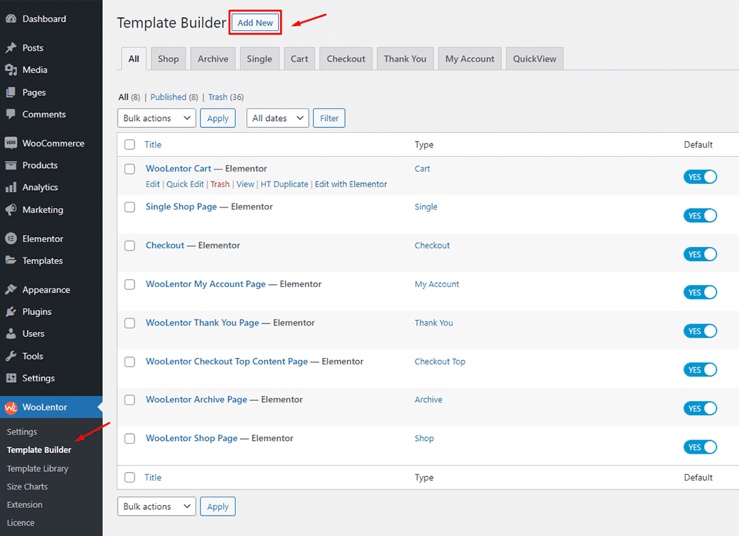 WooLentor Product Cart Table Widget