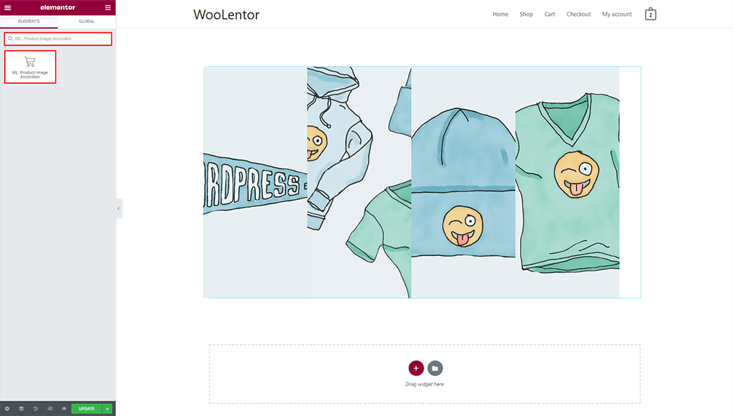WooLentor Product Image Accordion Widget