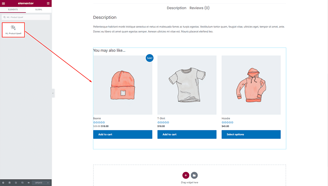 WooLentor Product Upsell Widget