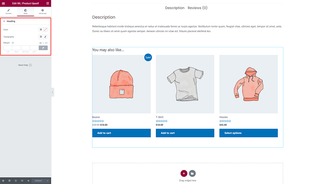 WooLentor Product Upsell Widget