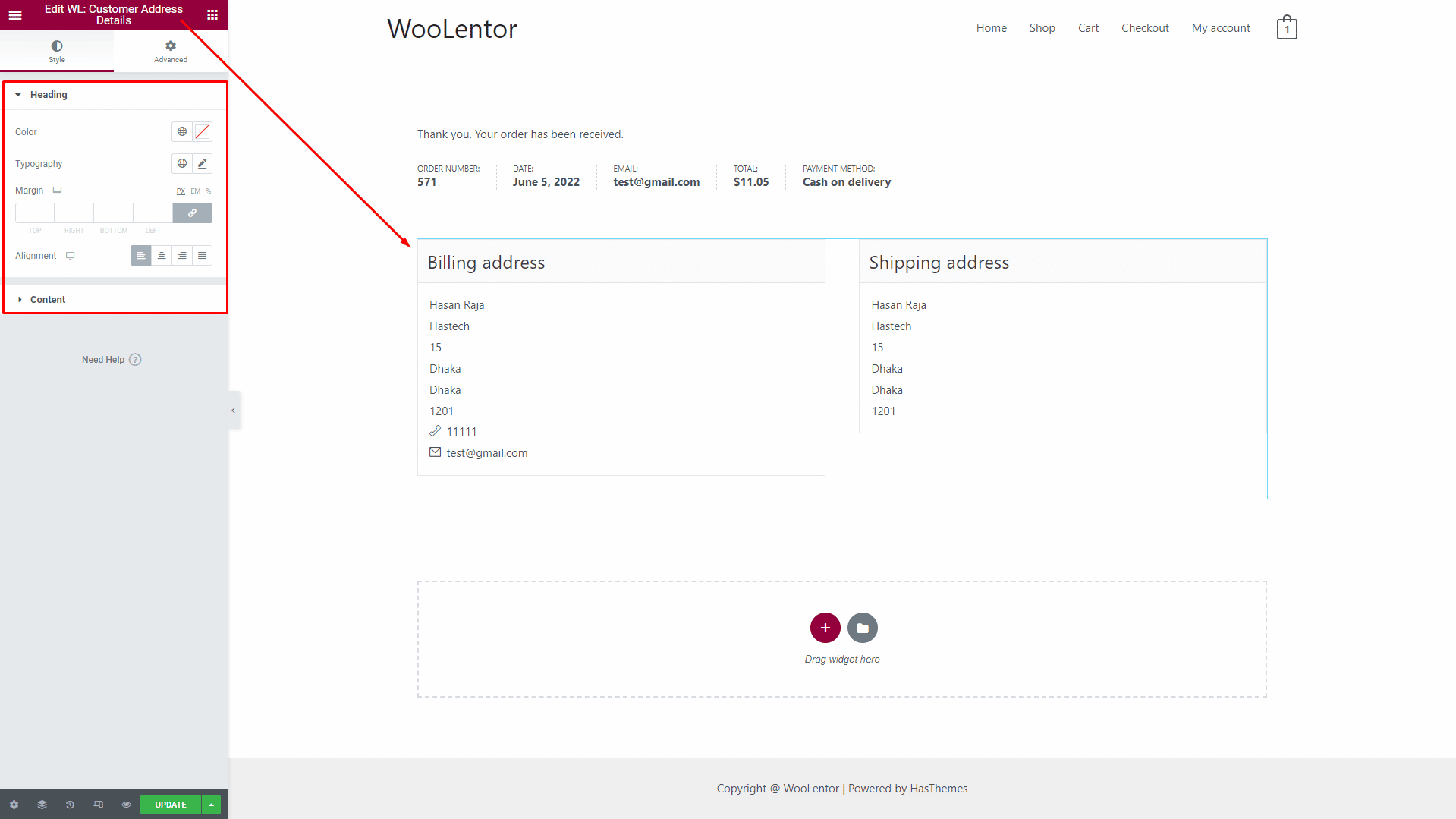 WooLentor Thank You Page Template