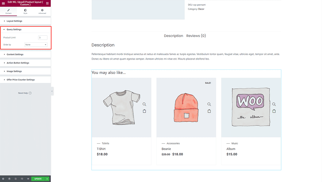 WooLentor Upsell Product..( Custom ) Widget