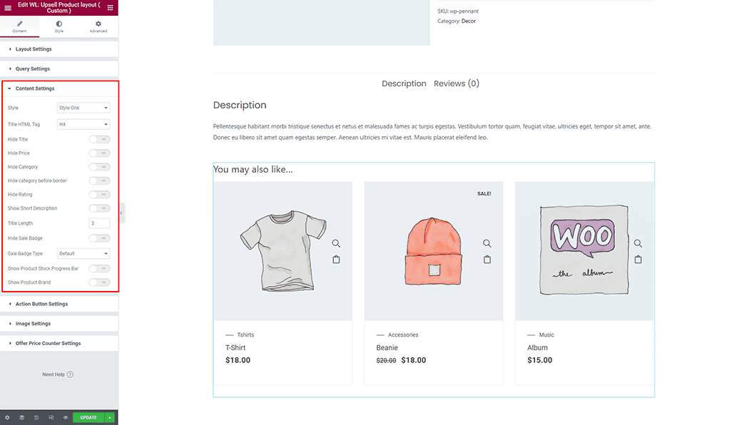 WooLentor Upsell Product..( Custom ) Widget