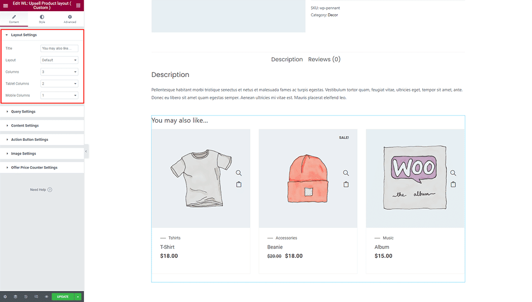 WooLentor Upsell Product..( Custom ) Widget