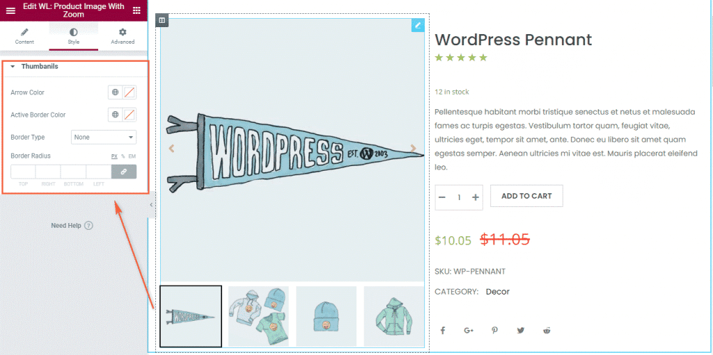 Advanced Product Thumbnails with Zoom widget