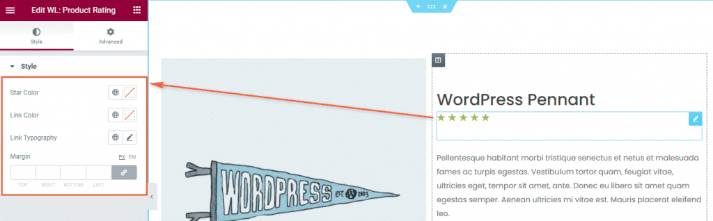 woolentor product ratings widgets