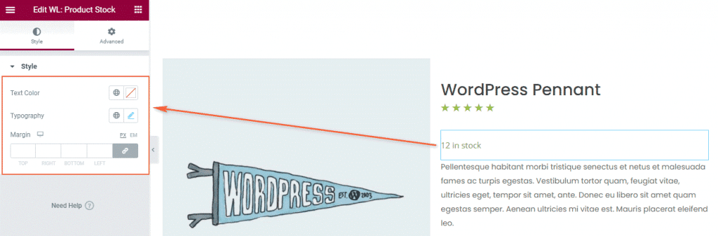 woolentor product stock widgets