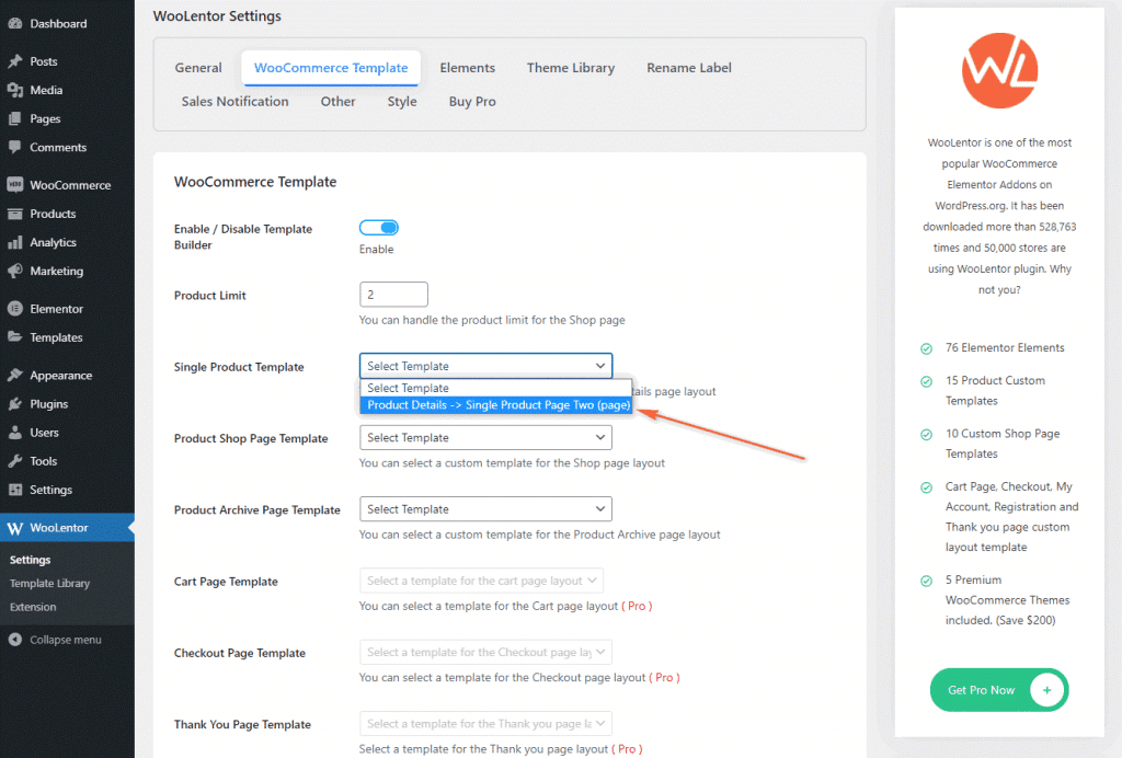 woolentor single product details page template