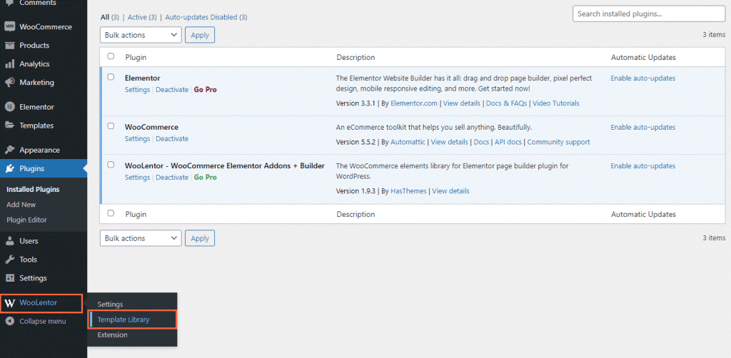 woolentor template library
