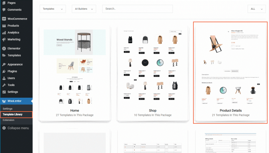 woolentor choose template library